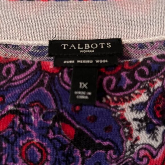 PRICE DROP Talbots NWOT Merino Wool Sweater Multi-Color Long Sleeve Size 1X - Picture 4 of 6